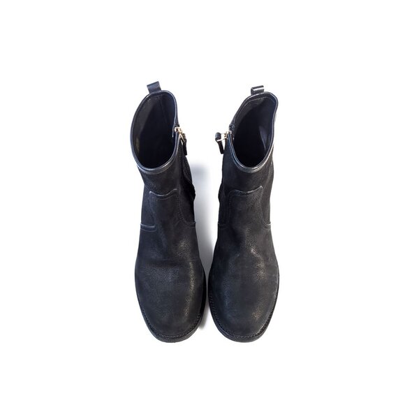 Tory Burch Boots Black Leather Ankle Boots Size 11 - Picture 3 of 9